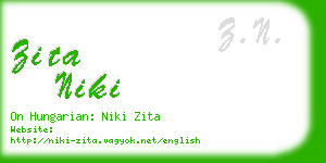 zita niki business card